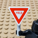 "Yield" Triangular Sign with Clip (Custom Pad Printed LEGO)