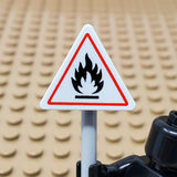 "Flammable" Triangular Sign with Clip (Custom Pad Printed LEGO)