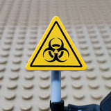 "Biohazard Warning" Triangular Sign with Clip (Custom Pad Printed LEGO)