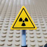 "Radioactive Warning" Triangular Sign with Clip (Custom Pad Printed LEGO)