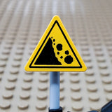 "Falling Rock Warning" Triangular Sign with Clip (Custom Pad Printed LEGO)