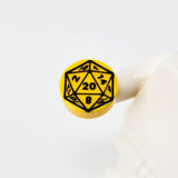 D20 1x1 Round Tile (Custom Pad Printed LEGO)