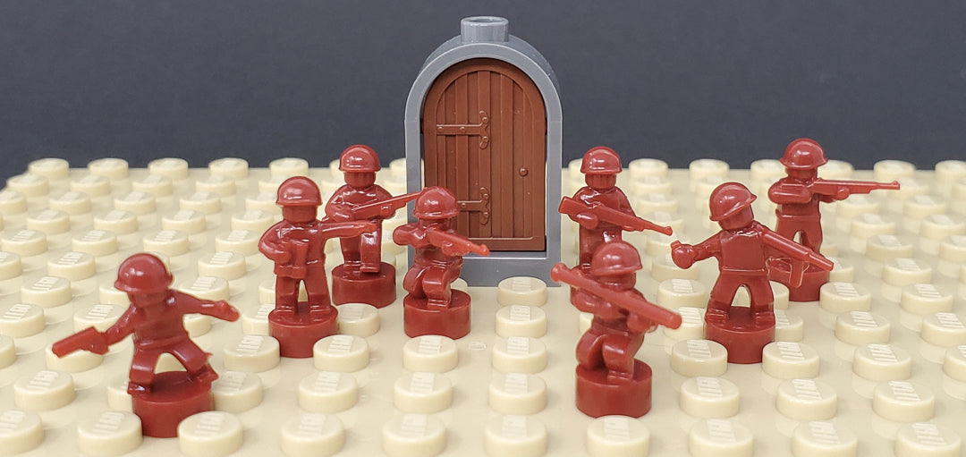 Nano Soldier Figures Dark Red Brick Mini