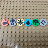 Magic Mana Collection Round Tiles (Custom Pad Printed LEGO)