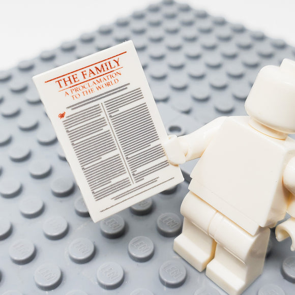 Mormon Family Proclamation 2x3 Tile (Custom Pad Printed LEGO)