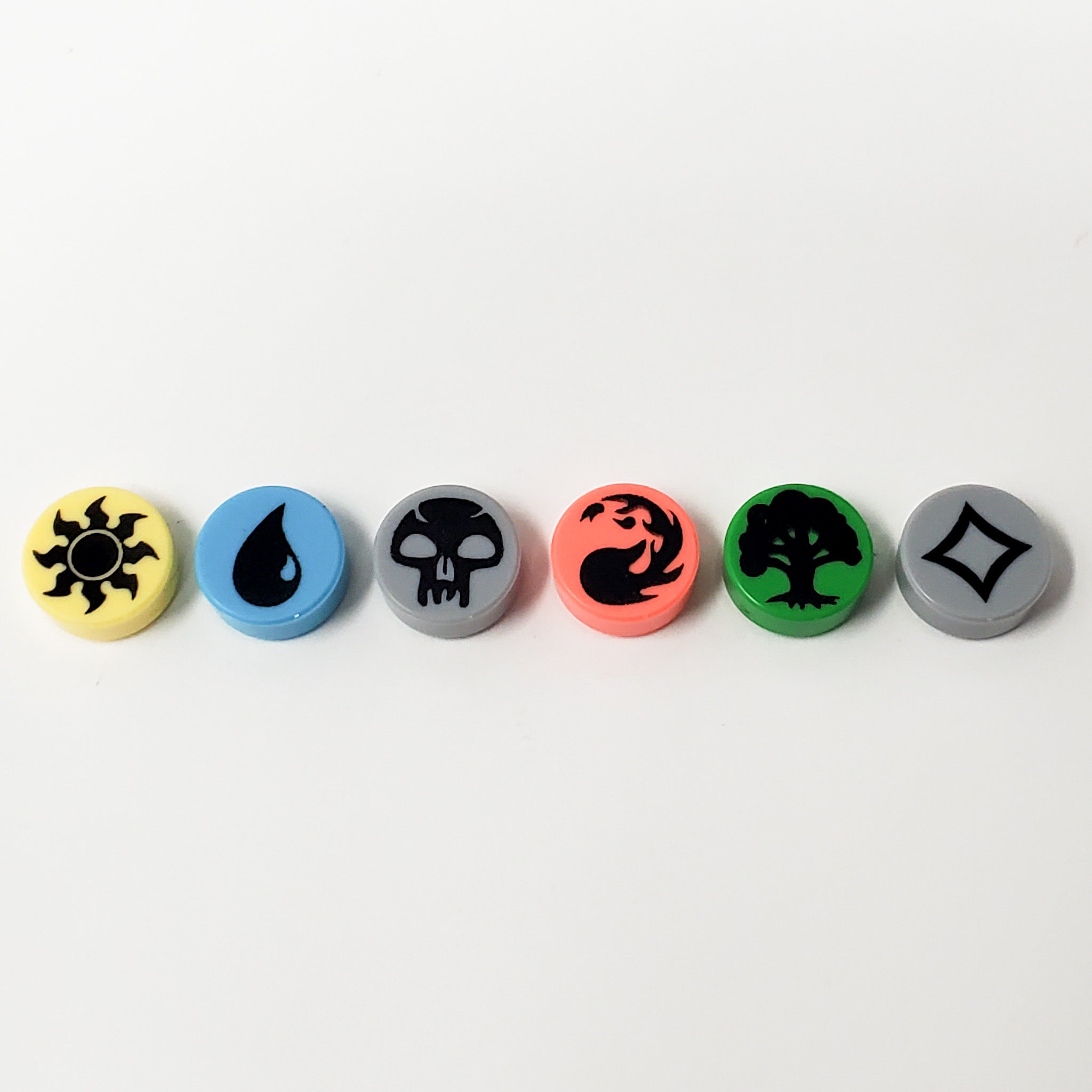 Magic Mana Collection Round Tiles (Custom Pad Printed LEGO