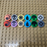 Magic Mana Collection Round Tiles (Custom Pad Printed LEGO)
