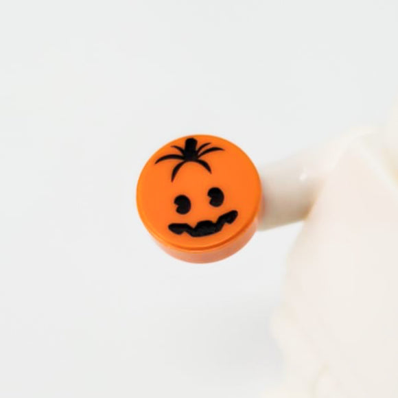 Jack-o-lantern 1x1 Round Tile (Custom Pad Printed LEGO)