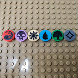 Magic Mana Collection Round Tiles (Custom Pad Printed LEGO)