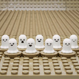 Ghost Brick Set of 9 Unique Faces (Custom Pad Printed LEGO)