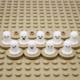Ghost Brick Set of 9 Unique Faces (Custom Pad Printed LEGO)