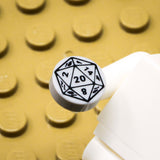 D20 1x1 Round Tile (Custom Pad Printed LEGO)