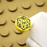 D20 1x1 Round Tile (Custom Pad Printed LEGO)