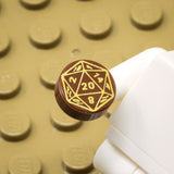 D20 1x1 Round Tile (Custom Pad Printed LEGO)