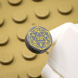 D20 1x1 Round Tile (Custom Pad Printed LEGO)