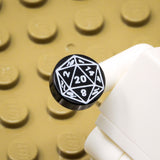 D20 1x1 Round Tile (Custom Pad Printed LEGO)
