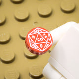 D20 1x1 Round Tile (Custom Pad Printed LEGO)