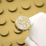 D20 1x1 Round Tile (Custom Pad Printed LEGO)