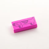 Long Dog 1x2 Tile (Custom Pad Printed LEGO)
