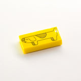 Long Dog 1x2 Tile (Custom Pad Printed LEGO)