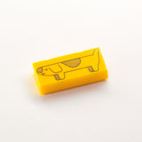 Long Dog 1x2 Tile (Custom Pad Printed LEGO)