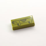 Long Dog 1x2 Tile (Custom Pad Printed LEGO)