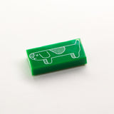 Long Dog 1x2 Tile (Custom Pad Printed LEGO)