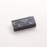 Long Dog 1x2 Tile (Custom Pad Printed LEGO)