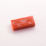 Long Dog 1x2 Tile (Custom Pad Printed LEGO)