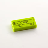 Long Dog 1x2 Tile (Custom Pad Printed LEGO)