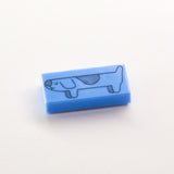 Long Dog 1x2 Tile (Custom Pad Printed LEGO)