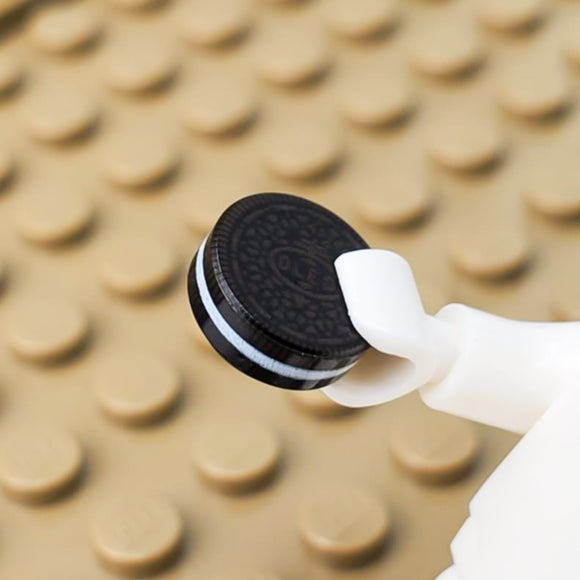 Cream-filled Chocolate Cookie 1x1 Round Tile (Custom Pad Printed LEGO)