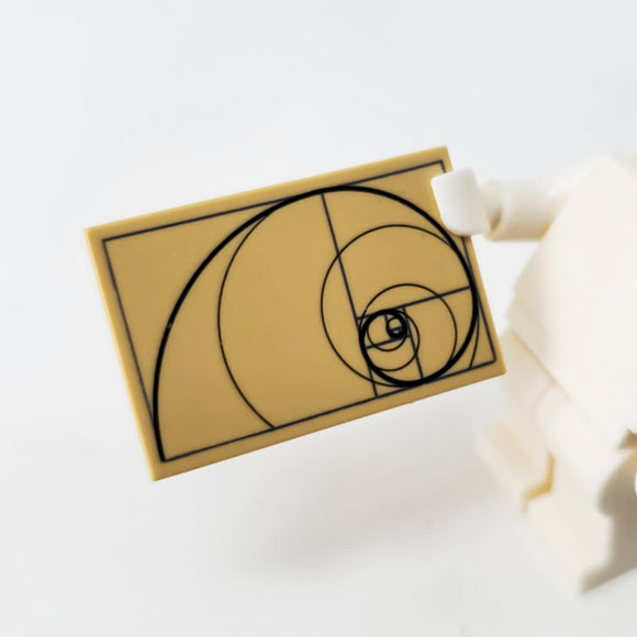 Fibonacci Spiral / Golden Ratio 2x3 Tile (Custom Pad Printed LEGO)