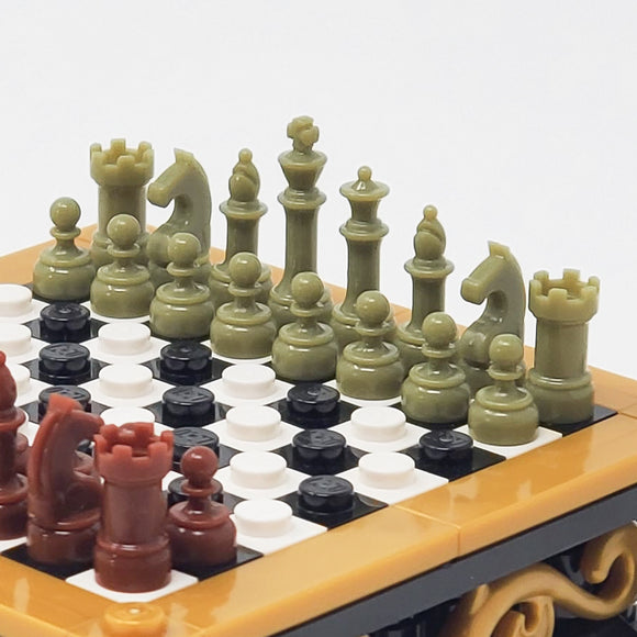 Chess Set Color Chess Color Set - Olive Green – Brick Mini